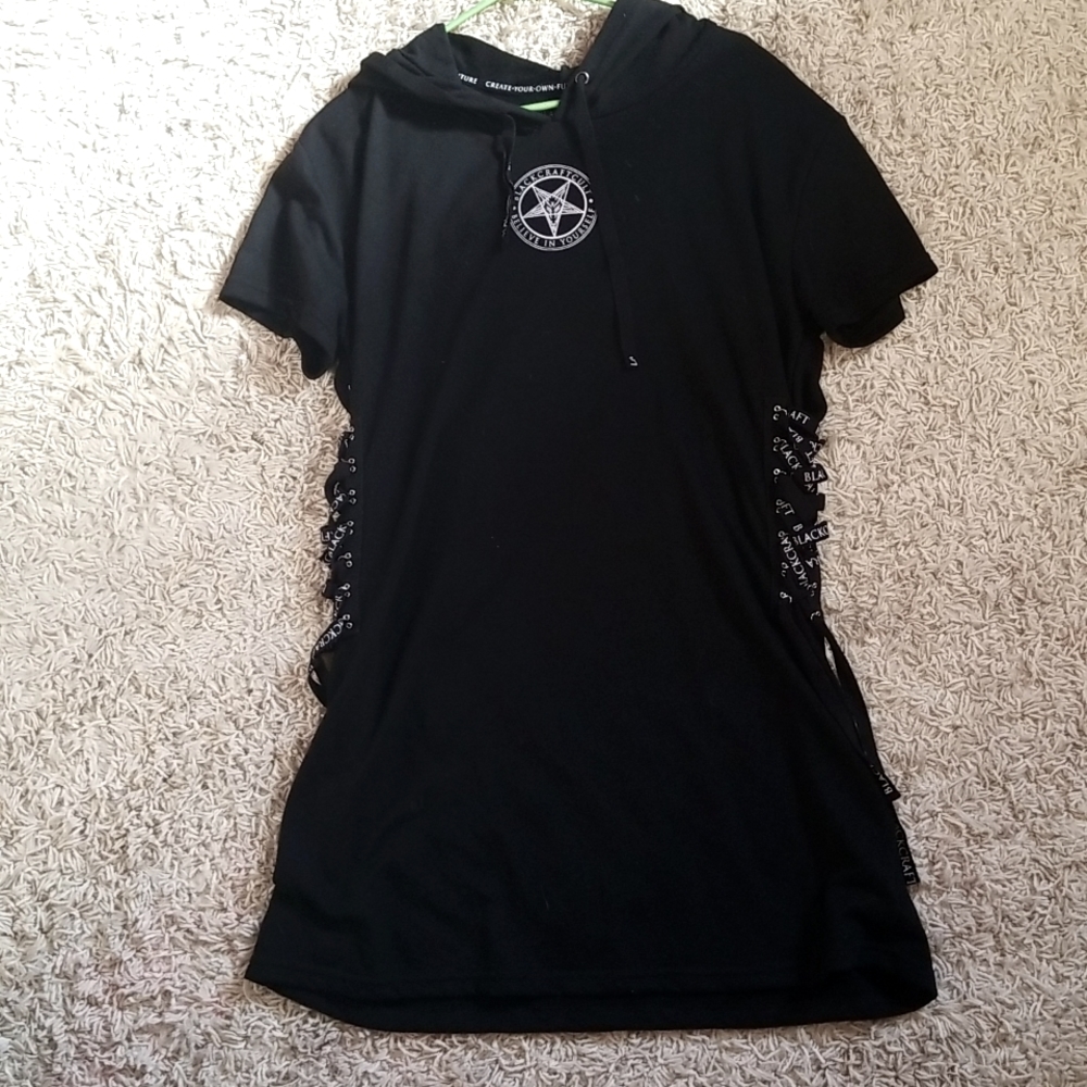 Black craft Hot Topic Corset Hooded Dress Size XL